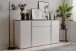 Sideboard >Brest< in Matera / weiß HGL - 177,5x92x40cm (BxHxT)