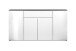Sideboard >Brest< in Matera / weiß HGL - 177,5x92x40cm (BxHxT)