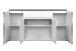 Sideboard >Brest< in Matera / weiß HGL - 177,5x92x40cm (BxHxT)