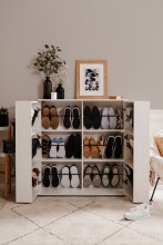 Schuhschrank >Satos< in weiß - 100x110x34cm (BxHxT)