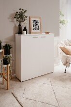 Schuhschrank >Satos< in weiß - 100x110x34cm (BxHxT)
