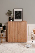 Schuhschrank >Satos< in Dekor Artisan Oak - 100x110x34cm (BxHxT)