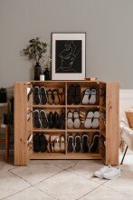 Schuhschrank >Satos< in Dekor Artisan Oak - 100x110x34cm (BxHxT)