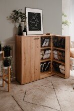 Schuhschrank >Satos< in Dekor Artisan Oak - 100x110x34cm (BxHxT)