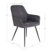 Armlehnstuhl >Harbo< (2er-Set) in Grau, Vintagelederoptik - 57x87x65cm (BxHxT)