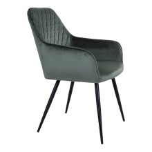 Armlehnstuhl >Harbo< (2er-Set) in Grün, Velour - 57x87x65cm (BxHxT)