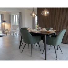 Armlehnstuhl >Harbo< (2er-Set) in Grün, Velour - 57x87x65cm (BxHxT)