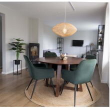 Armlehnstuhl >Harbo< (2er-Set) in Grün, Velour - 57x87x65cm (BxHxT)