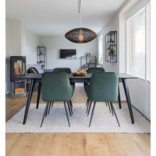 Armlehnstuhl >Harbo< (2er-Set) in Grün, Velour - 57x87x65cm (BxHxT)