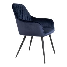 Armlehnstuhl >Harbo< (2er-Set) in Blau, Velour - 57x87x65cm (BxHxT)