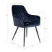 Armlehnstuhl >Harbo< (2er-Set) in Blau, Velour - 57x87x65cm (BxHxT)