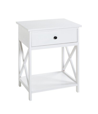 Beistelltisch >23362< in weiß, MDF - 46x60x35cm (BxHxT)