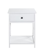 Beistelltisch >23362< in weiß, MDF - 46x60x35cm (BxHxT)