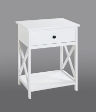 Beistelltisch >23362< in weiß, MDF - 46x60x35cm (BxHxT)