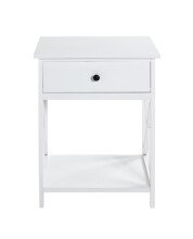 Beistelltisch >23362< in weiß, MDF - 46x60x35cm (BxHxT)