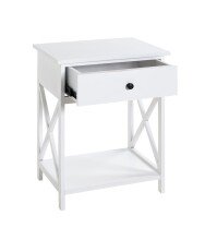Beistelltisch >23362< in weiß, MDF - 46x60x35cm (BxHxT)