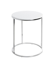 Beistelltisch >23378< in chrom-weiß, MDF,...