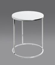 Beistelltisch >23378< in chrom-weiß, MDF, Metall - 50x40cm (HxD)