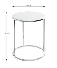 Beistelltisch >23378< in chrom-weiß, MDF, Metall - 50x40cm (HxD)