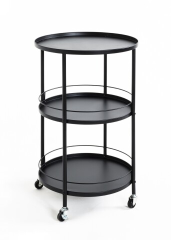 Servierwagen >23503< in schwarz, Metall - 75x45cm (HxD)