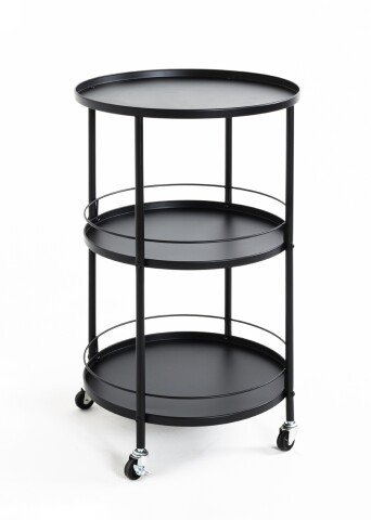 Servierwagen >23503< in schwarz, Metall - 75x45cm (HxD)