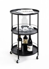 Servierwagen >23503< in schwarz, Metall - 75x45cm (HxD)