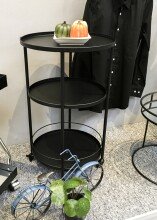 Servierwagen >23503< in schwarz, Metall - 75x45cm (HxD)