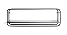 Wandregal >23505< in schwarz, Metall - 60x20x15cm (BxHxT)