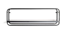 Wandregal >23505< in schwarz, Metall - 60x20x15cm (BxHxT)