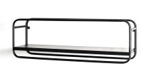 Wandregal >23505< in schwarz, Metall - 60x20x15cm (BxHxT)