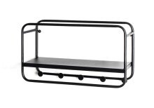 Wandgarderobe >23506< in schwarz, Metall -...