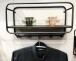 Wandgarderobe >23506< in schwarz, Metall - 45x25x15cm (BxHxT)