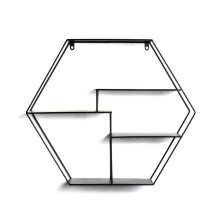 Wandregal >23509< in schwarz, Metall - 61x54x16cm (BxHxT)