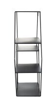 Wandregal >23509< in schwarz, Metall - 61x54x16cm (BxHxT)