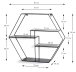 Wandregal >23509< in schwarz, Metall - 61x54x16cm (BxHxT)