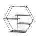Wandregal >23509< in schwarz, Metall - 61x54x16cm (BxHxT)