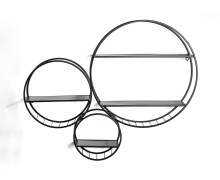 Wandregal >23514< in schwarz, Metall - 90x73x15cm (BxHxT)