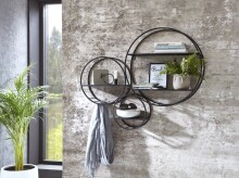 Wandregal >23514< in schwarz, Metall - 90x73x15cm (BxHxT)