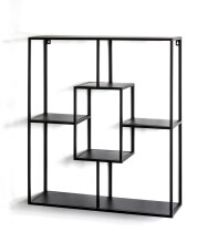Wandregal >23515< in schwarz, Metall - 60x70x18cm...