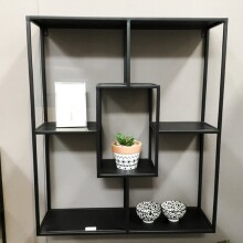 Wandregal >23515< in schwarz, Metall - 60x70x18cm (BxHxT)