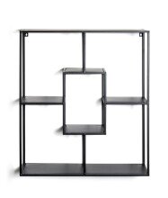 Wandregal >23515< in schwarz, Metall - 60x70x18cm (BxHxT)