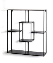 Wandregal >23515< in schwarz, Metall - 60x70x18cm...