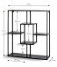 Wandregal >23515< in schwarz, Metall - 60x70x18cm (BxHxT)