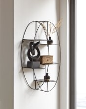 Wandregal >23517< in schwarz, Metall - 44x71x16cm (BxHxT)