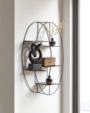 Wandregal >23517< in schwarz, Metall - 44x71x16cm (BxHxT)