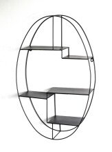 Wandregal >23517< in schwarz, Metall - 44x71x16cm...