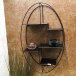 Wandregal >23517< in schwarz, Metall - 44x71x16cm (BxHxT)