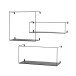 Wandregal >23518< (3er-Set) in schwarz, Metall - 40x40x18cm (BxHxT)