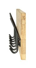 Wandgarderobe >23583< in eiche geölt-schwarz - 60x20x10 (BxHxT)