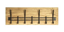 Wandgarderobe >23583< in eiche geölt-schwarz - 60x20x10 (BxHxT)